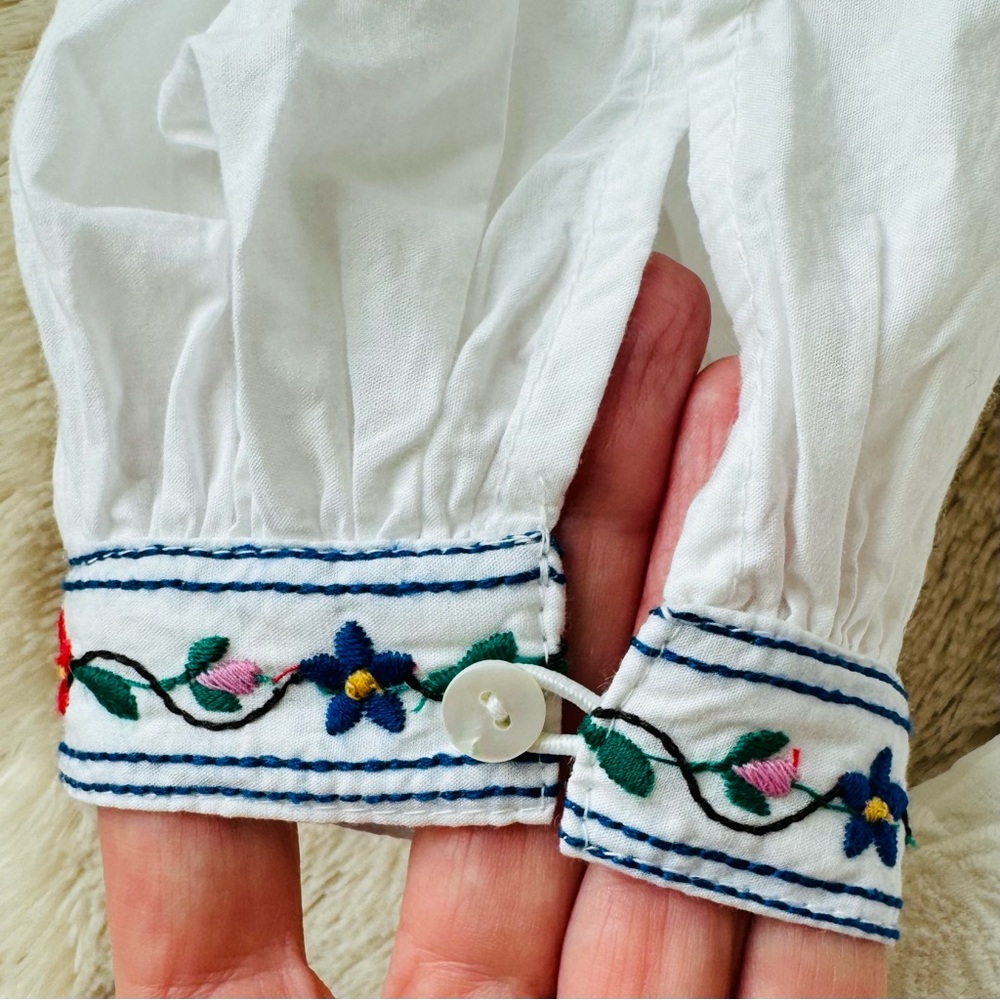 Anthropologie Love The Label Paige embroidered top blouse white size S - Picture 8 of 13